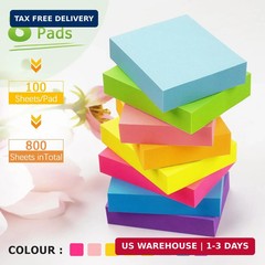 Winner Aura Sticky Notes 1.5×2 inch Bright Colors Self-Stick Pads 8 Pads/Pack 10