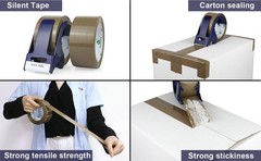 BOMEI PACK Packing Tape with Blue Dispenser Brown Packaging Tape for Shipping…