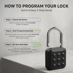 Fosmon Digital Combination Lock Outdoor IP67 Padlock Combination Gym Locker Lock