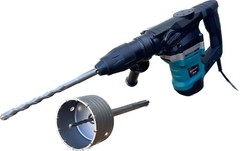 1600W SDS Max Rotary Hammer Drill Chipping Hammers Chisels & Concrete Hole Saw