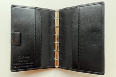 Filofax Boston Pocket Slim Organizer Black Deluxe Nappa Leather EUC