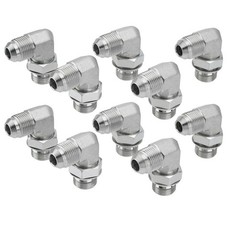 10 Pack 90 Degree Elbow Hydraulic Hose Fittings: 1/2″ JIC 37° Male x #8 SAE/ORB