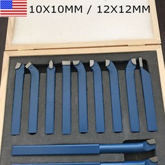 11pcs Carbide Metal Lathe Cutting Turning Bits /Knife Tools Set 10mm/12mm