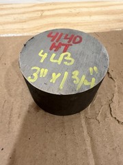 One Piece 4140 Hot Rolled Steel Bar Round Stock Heat Treated 3” OD x ~1 3/4”