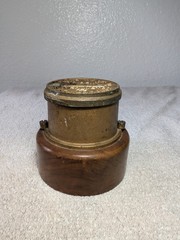 Antique Brass Neptune Meter Co. Trident Water Meter NEW YORK On Wood Base