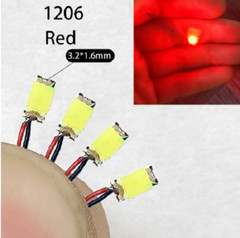 1206 Red Yellow Blue Green White Orange Warm SMD Led Pre-wired For Model 30CM 3V
