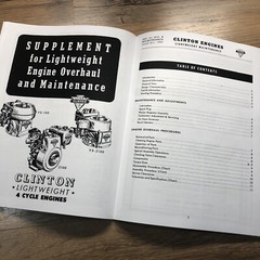 Clinton Gem Panther Long Life Red Horse Engine Service Overhaul Operators Manual