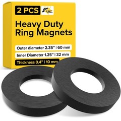 Large Magnet – Grade 10 Big Magnets Heavy Duty, OD60 x ID32 x 10mm Strong Round