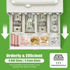 Electronic Cash Register POS System 48-Key Thermal Printer LED Drawer Box Retail