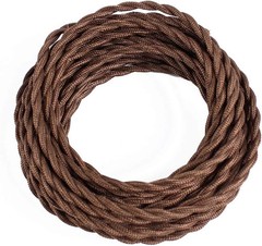 25Ft Fabric Cloth Covered Lamp Twisted Wire, Vintage 18/2 Industrial Electrical