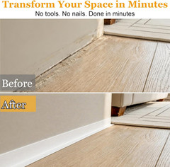 Self-Adhesive Flexible Baseboard Molding Trim – 20 Ft Vinyl Wall Base for Curved