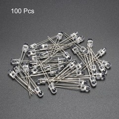 100pcs 5mm 940nm Infrared Emitter Diode DC1.2-1.3V LED IR Clear Round Head