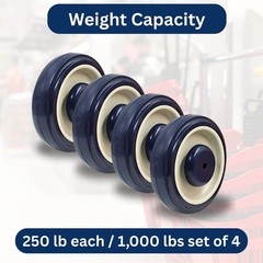 Box with 50 pcs 5″ Diameter wheels for Shopping Cart Nuts and Bolts included