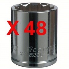 (48) BULK LOT, 1/2 in Drive, 1 1/4 in Socket Size, 12-Point, WESTWARD 5MV38