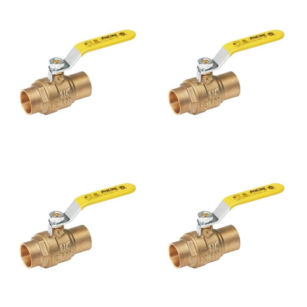 ProLine Series 3/4 in. Brass SWT Full Port Ball Valve (4-Pack)