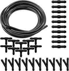 Car Windshield Washer Hose Kit, 4M/13Ft Rubber Washer Fluid Hose w Size: 31PCS
