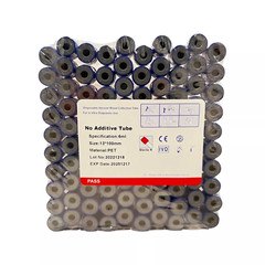 VACUUM BLOOD COLLECTION PLAIN TUBE NO ADDITIVE, 13x100mm 6mL, Exp 12/25
