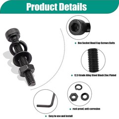 380PCS M4 Screw Kit M4x6/8/12/16/20/30mm 6 Size Hex Socket Head Cap Screws,M4 Bo
