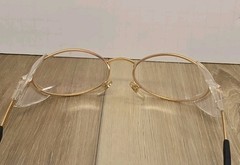 VINTAGE 1990s CREWS- Z87 SAFETY GLASSES! SIDE SHIELDS/GOLD FRAMES/TAIWAN
