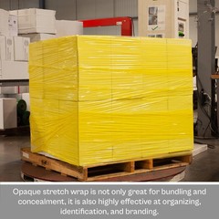 96 Rolls 18″x1500′ (80 Gauge) Cast Bundling Hand Stretch Wrap Film, Dark Yellow