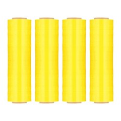 4 Rolls Dark Yellow 18″ x 1500 Ft. 80 Gauge Cast Hand Pallet Stretch Wrap