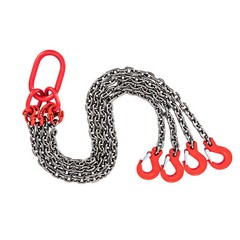 5/16″ Lifting Chain Sling G80 Spreader 4-Leg with Grab Hooks Tagged USA SALE!