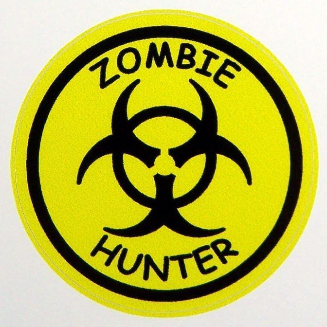 3 – Zombie Hunter Lunch Box Hard Hat Oil Field Tool Box Helmet Sticker H127