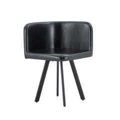 Retro Faux Leather Seating Set (Set of 4 or More) – Black Oil Wax Texture