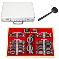 104pcs Optometry Optical Trial Lens Kit Test Metal Trial Frame Set w/Case Box