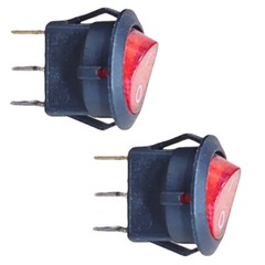 12PCS For SPST 3 Pin ON/OFF Round Rocker Switch With Red Neon Lamp 10A/125VAC