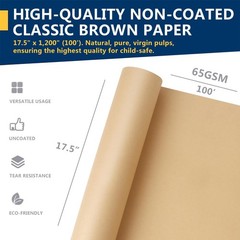 1 Rolls PACK – Brown Kraft Paper Made in USA 17.75” x 1200” Per Inches
