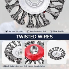 3 Pack Wire Wheel Brush for Angle Grinder, 4 Inch Angle Grinder Wire Wheel, Wire