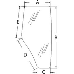 Cab Glass – Right Hand Door Fits John Deere 5320 5420 5520 6403 6603 R198625