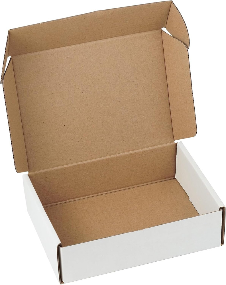 7″X5″X2″ Shipping Boxes Set of 3, White Corrugated Cardboard Box Literature Mail