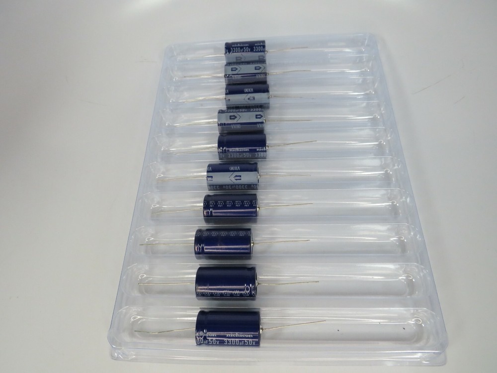 (10 NEW) Nichicon Capacitors 3300uf 50v 20% 85c