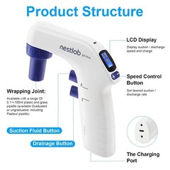 Lab Electric Pipette Controller 0.1-100ml Electronic Pipettor 6 Adjustable Speed