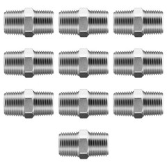 10 Pack Hydraulic Hose Adapter Fittings: 1/2″ NPTF Male x 1/2″ NPTF Male w/Cover