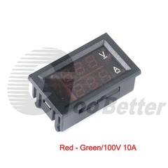 5-Wire DC Voltmeter Ammeter Panel Mount Amp Meter Red-Green Red-Blue Digital LED