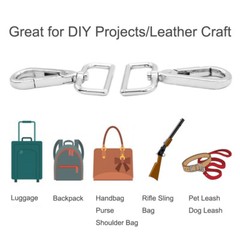 2x Silver Swivel Lobster Clasp 1.25″ Webbing Snap Hook-Purse Bag Leather Craft