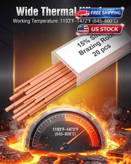 20 Sticks 15% Silver Brazing Rods for HVAC, Air Conditioning, Refrigeration