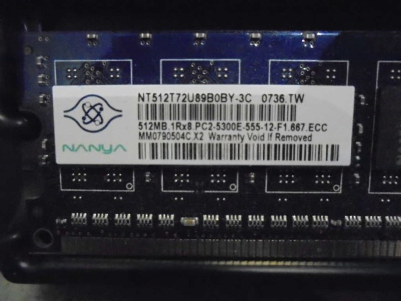 NANYA NT512T72U89B0BY-3C 2GB (2X1GB) MEMORY MODULE NSMP