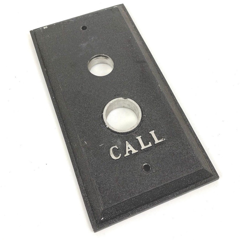 Original Cast Metal ELEVATOR Faceplate CALL Plaque – Mid Century Vintage
