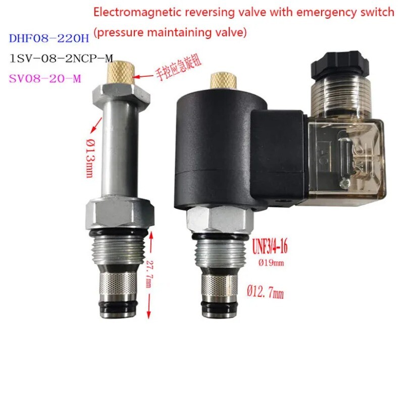 Hydraulic Threaded Cartridge Solenoid Valve 2 Way Normally Closed DHF08-220H