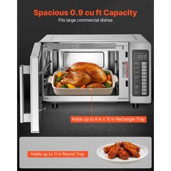 Uimoso Countertop Commercial Microwave Oven, 0.9 Cu. Ft, 1000W, with Safety Lock