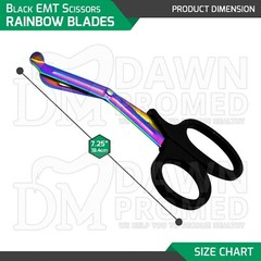 10 EMT Scissors 7.25″ Rainbow Blades with Black Handle Utility Shears German Gr