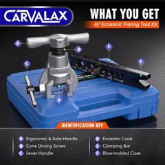 45° Eccentric Flaring Tool Kit for Copper, Brass, and Aluminum Tubing, Single Fl