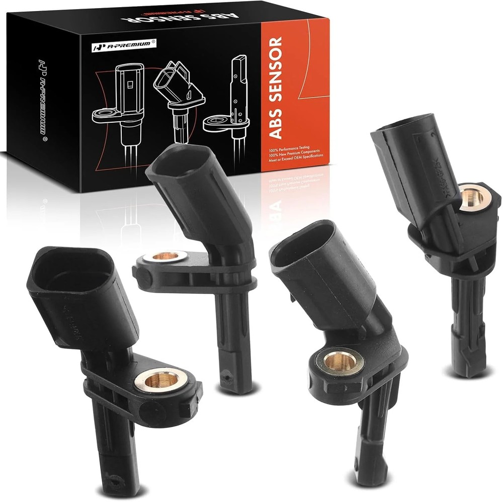 Set of 4 Front Rear Left and Right ABS Wheel Speed Sensor Compatible with Volksw