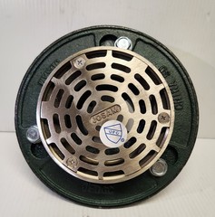 3″ NO-HUB FLOOR DRAIN WHIT 5″ ADJUSTABLE NIKALOY STRAINER WHIT 1/2″ TRAP PRIMER