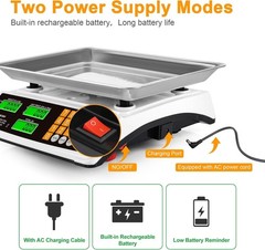 Price Computing Scale 88lb/40kg Commercial Food Scale for Produce Meat with Stai