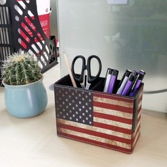 DreamsEden Pen Holder, 5.9 × 2.76 × 4.3 inches, American Flag Rectangle